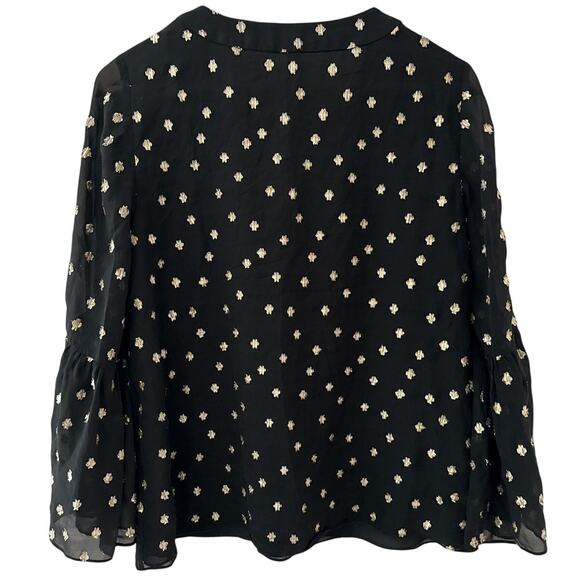 Lilly Pulitzer Amory Pinata Starry Clip Metallic Chiffon Top Black Size Medium - Picture 5 of 12